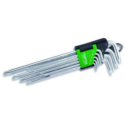 Afbeelding van Pinsleutel set TORX TOPTUL 9Stk T10 T15 T20 T25 T27 T40 T45 T50 extra lang