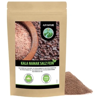 Afbeelding van Alpi Nature Kala Namak Salt Fein (1 kg) Rock bekend als zwart zout