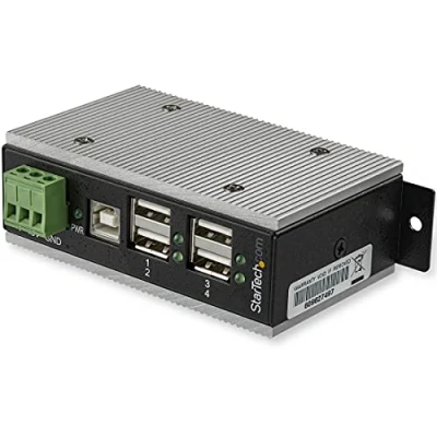 Afbeelding van StarTech.com HB20A4AME USB 2.0 Type B 480Mbit/s Zwart hub &amp; concentrator