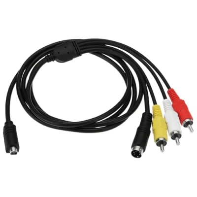 Afbeelding van ECSiNG Digitale Camera 10 pins VMC Audio Videokabel 15FS 30FS AV naar RCA Kabel Vervangend Deel Compatibel met Sony DCR SR90/DPP EX50/HDR CX7/HDR FX7 Handycam Camcorder (1,5 m)
