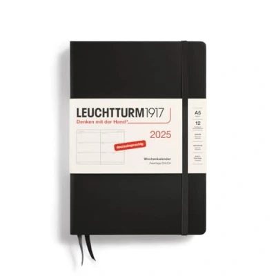 Afbeelding van LEUCHTTURM1917 370541 weekkalender medium (A5) 2025, zwart, Duits