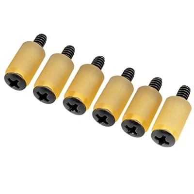 Afbeelding van Musiclily Ultra UNC#6 32X3/4 Inch Roestvrij Staal Single Coil Element Pickup Schroeven en Rubberen Buisjes voor USA/Mexico Fender Strat stijl Elektrische Gitaar, Zwart (Set van 6)