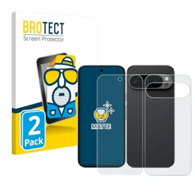 Afbeelding van BROTECT (2 Stuks) Antireflecterende Beschermfolie voor Google Pixel 9 Pro (Voor+Achter) Anti Glare Screen Protector, Mat, Ontspiegelend