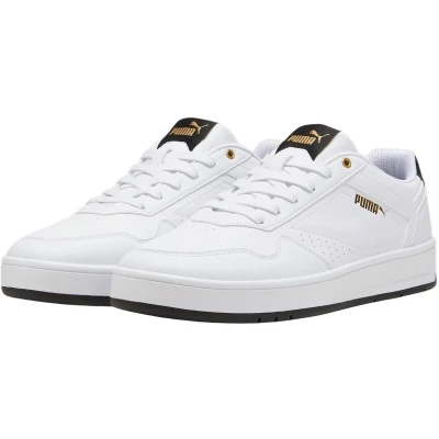Afbeelding van PUMA Unisex Court Classic Sneaker, Wit Zwart Goud, 5 UK, 38 EU