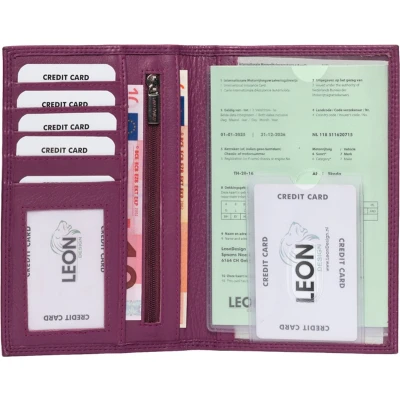 Afbeelding van Autopapieren mapje A5 leer Fuchsia