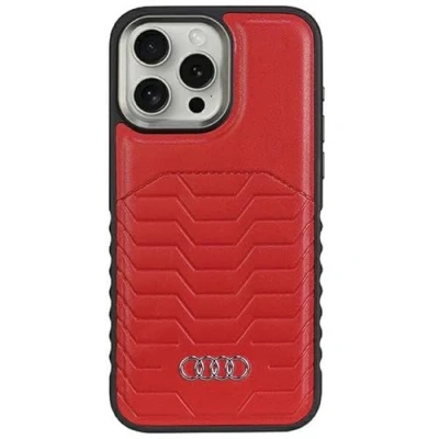 Afbeelding van Bescherming Audi Synthetic Leather MagSafe iPhone 15 Pro 6.1&quot; red hardcase
