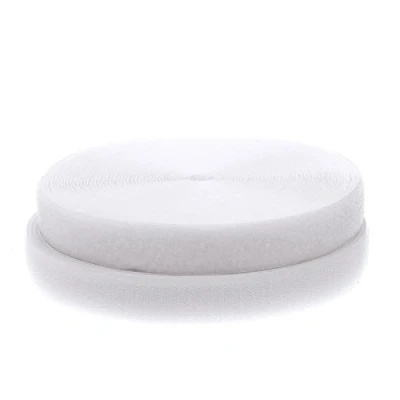 Afbeelding van TUKA 25 meter x 25mm Klittenband Vastnaaien (25 m Haakband &amp; lusband), Extra Sterke Klittenbandsluiting, mm Brede Haak Lus Band, Niet Klevend om op te Naaien, Wit, TKB5003 white