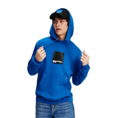 Afbeelding van Karl Lagerfeld Jeans Regular LOGO Hoodie Unisex Sweater, Maat: Large, Blue