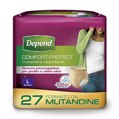 Afbeelding van Depend Comfort Protect incontinentiebroek voor dames, groot 9 stuks (verpakking van 3)
