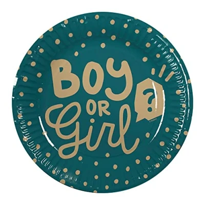 Afbeelding van Boland 10 Papieren bordjes Boy or Girl Geen thema Babyshower Gender reveal