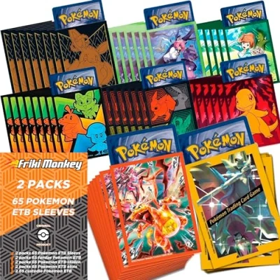 Afbeelding van Elite trainer boxhoezen voor Pokémon [65 hoesjes], toon je kaarten met de promotiehoesjes van ETB boxen, hoezen (2 willekeurige verpakkingen)