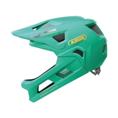 Afbeelding van ABUS MTB helm YouDrop FF integraalhelm voor kinderen en tieners mountainbiken op instapniveau met afneembare kinbeschermer zilver, maat S