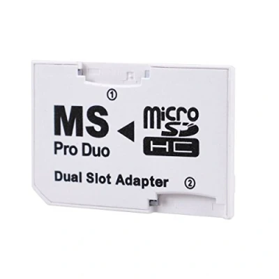 Afbeelding van LEAGY Witte PSP Memory Stick Pro Duo Adapter met dubbele sleuf (adapter sleuf)
