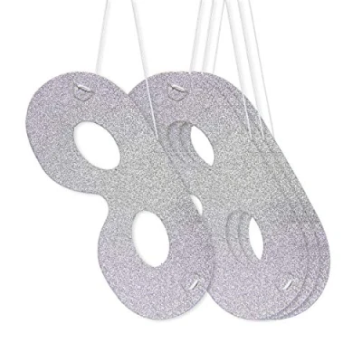 Afbeelding van Folat Zilverkleurige Glitter Maskers 4 stuks