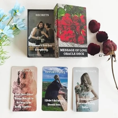 Afbeelding van QCFQCF Boodschap van Liefde Oracle Kaarten, kaarten voor beginners, inclusief liefde, romantiek, Twin Flame, Soulmate berichten