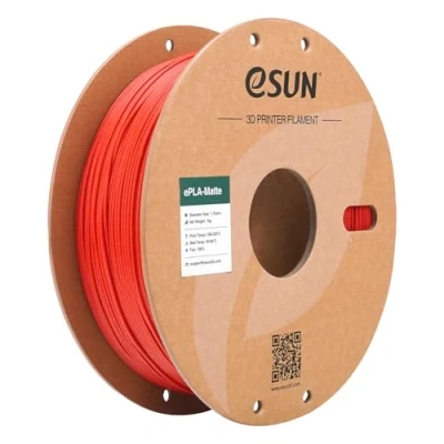 Afbeelding van eSUN Geüpgraded Mat PLA 3D Printer Filament, Filament 1.75mm, Maatnauwkeurigheid +/ 0.02mm, 1kg Spoel (2.2 LBS) Print voor Printers (Vuurrood, 1KG)
