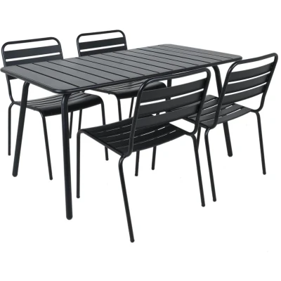 Afbeelding van Metalen tuinset Max zwart 150 cm