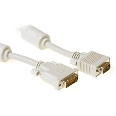 Afbeelding van DVI naar VGA kabel ACT 1.8 meter (DVI A, 100% koper, Verguld, Wit)