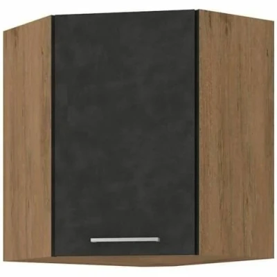 Afbeelding van ROCK hoekkast Lancelot eiken en matera grijs decor melamine 1 deur L58 x H72 cm