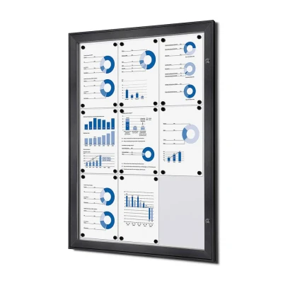 Afbeelding van Vergrendelbaar Notitiebord Indoor 9x A4 Antraciet Syna SCS9XA4C7016JS Horeca &amp; Professioneel