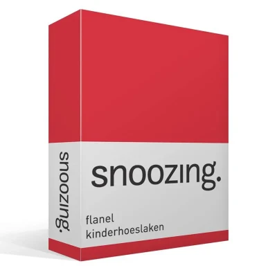 Afbeelding van Snoozing Flanel Kinderhoeslaken Ledikant 60x120 cm Rood