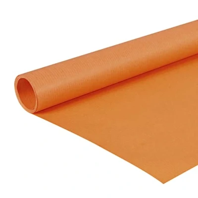 Afbeelding van Clairefontaine Rol van 195758C, gekleurd kraftpapier, 10 x 0,7 m, 65 g, PEFC, ideaal voor je knutselprojecten, 1 stuk, oranje