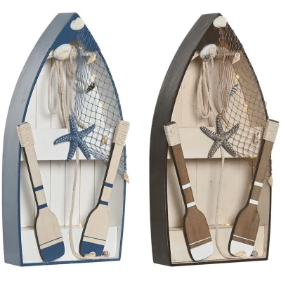 Afbeelding van Decoratieve figuren Home ESPRIT Blauw Wit Bruin 20 x 7 40 cm (2 Stuks)