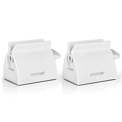 Afbeelding van Tandpastadispenser, tandpastahouder voor badkamer, 2 stuks, wit