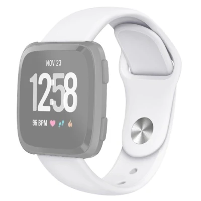 Afbeelding van Fitbit Versa 1 / 2 &amp; Lite siliconen bandje Maat: Small Wit