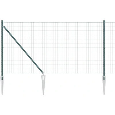 Afbeelding van vidaXL Euro Hek met 13 Spijker palen 1x25 m Gegalvaniseerd Staal Groen