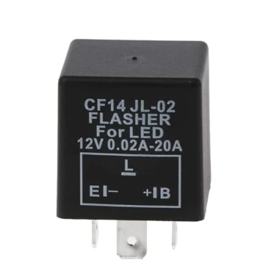 Afbeelding van Ziyan LED 12V knipperlichtrelais lastonafhankelijk 0,02 20A 3 polig CF14 flasher knipperrelais