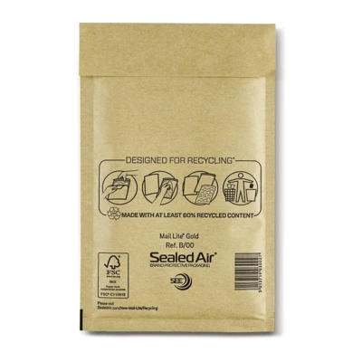 Afbeelding van 50x Sealed Air® luchtkussen envelop G bruin 240 x 330 mm Met plakstrip Enveloppendoos Bubbel enveloppen