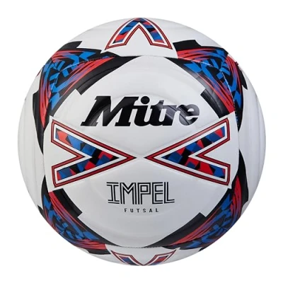 Afbeelding van Mitre Impel Futsal Voetbal Indoor Ball Low Bounce Voetbal, Wit/Zwart/Bib Rood, 4