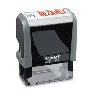 Afbeelding van Trodat Office Printy 4912 zelfkleurende tekststempel, tekst BETAALD, afdrukkleur blauw rood, 47 x 18 mm
