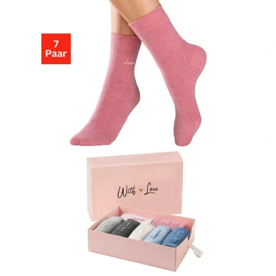 Afbeelding van Lascana Socks IN THE BOX 7 PACK Sokken multicoloured, Dames, Maat: 35 38, Multi/coloured
