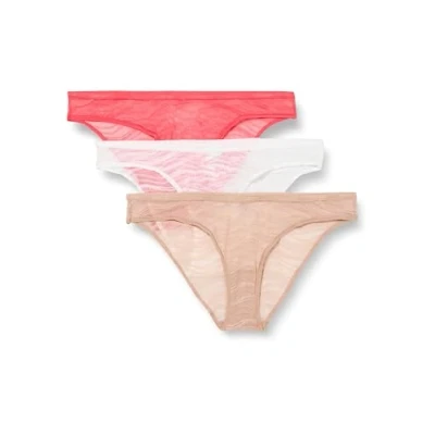 Afbeelding van Calvin Klein Dames 3 pack bikini (laagbouw), Calypso Koraal/Ceder/Wit, L, L