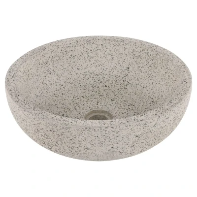 Afbeelding van Differnz Lauren waskom 40cm terrazzo zwart/wit