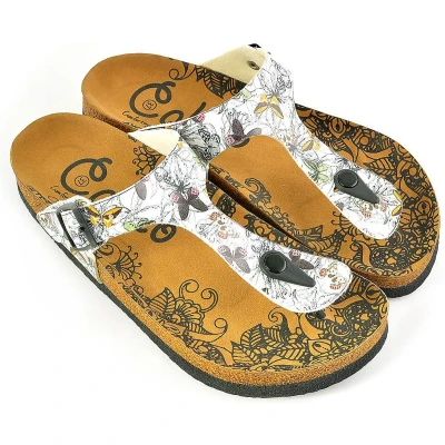 Afbeelding van GOBY Butterfly Slippers Sandalen Hoge kwaliteit Handmade Maat 42