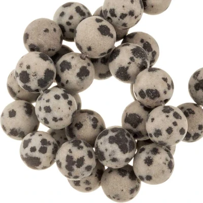 Afbeelding van Dalmatian Jaspis Frosted Kralen (6 mm) 60 Stuks