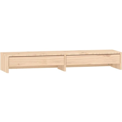 Afbeelding van vidaXL Monitorstandaard 100x27x15 cm massief grenenhout