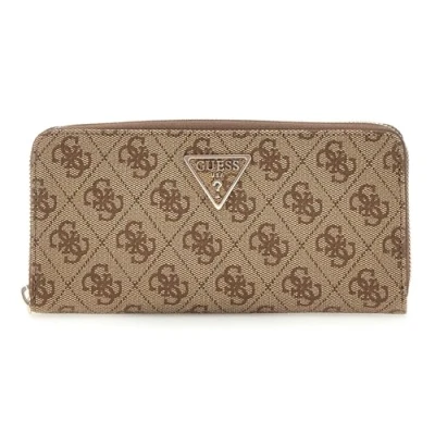 Afbeelding van GUESS Laurel SLG Large Zip Around Wallet L Latte Logo