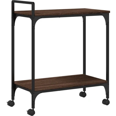 Afbeelding van vidaXL Keukentrolley 60,5x31x72,5 cm bewerkt hout bruin eikenkleurig