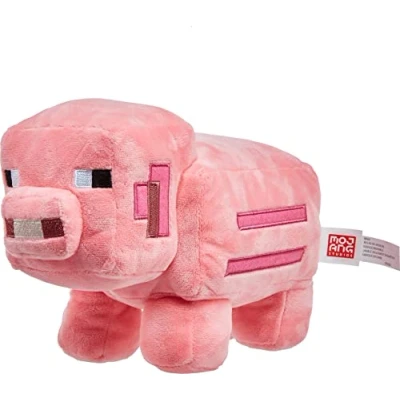 Afbeelding van Minecraft pluche 20,3 cm varkenspop, zacht, verzamelcadeau voor fans van 3 jaar en ouder, roze, 20