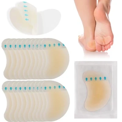 Afbeelding van 20 stuks blisterpleisters, verbanden, onzichtbare hydrocolloïde blisterkussen, gelblisterbeschermers, waterdicht voor hiel en beschermhuid, snellere genezende wond