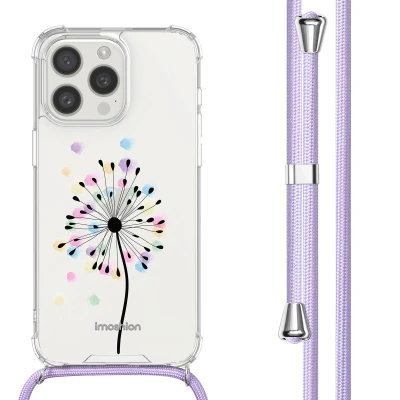 Afbeelding van Apple iPhone 15 Pro Hoesje Kunststof iMoshion Softcase/Koordhoesje/Backcover Sandstone Dandelion Telefoonhoesje