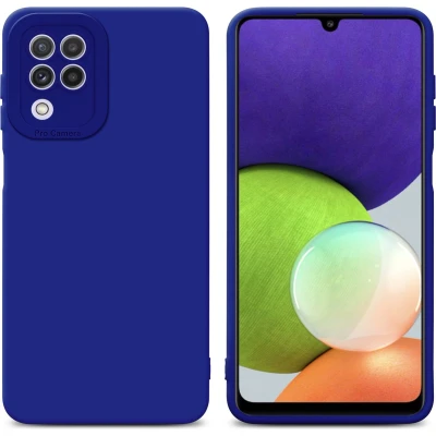 Afbeelding van Cadorabo Hoesje geschikt voor Samsung Galaxy A22 4G in FLUID BLAUW Beschermhoes TPU silicone Cover Case
