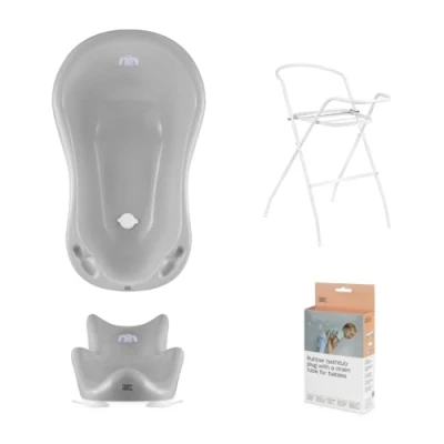 Afbeelding van Hylat Baby Set: Babybad Lite met Badstandaard, Badzitje en Afvoer ideale oplossing voor geweldige badervaringen, Kleur: Grijs, Motief: Yeti