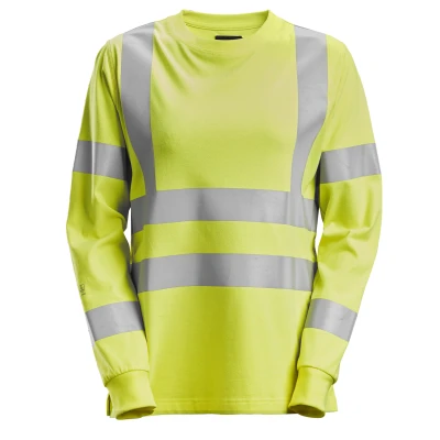 Afbeelding van Snickers 2476 ProtecWork, Dames T shirt met Lange Mouwen, High Vis Klasse 3/2 Geel, Visibility