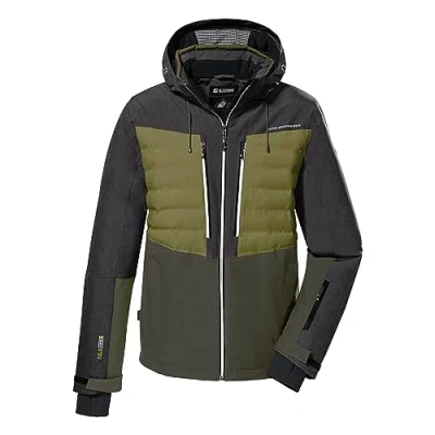 Afbeelding van killtec Heren SKI jas/functioneel jack met afritsbare capuchon en sneeuwvanger KSW 56 MN JCKT, dark moss 3XL, 38710 000