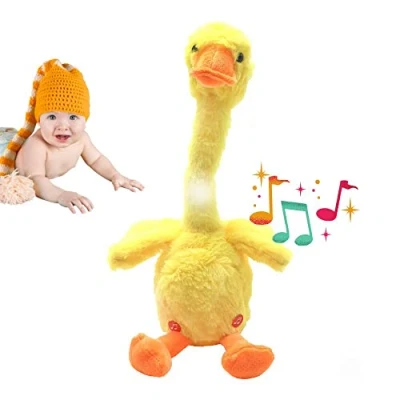 Afbeelding van Dansende Eend met Elektronische Beweging en Verlichting. Dancing Duck Knuffel om Talen Ritme te Leren. Decoratieve Liedjes.